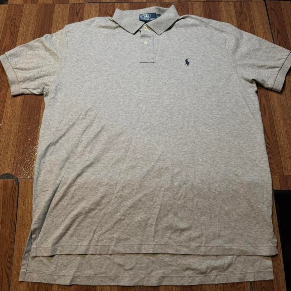 Polo Ralph Lauren Grey Vintage Golf Polo Button Dress Shirt XL